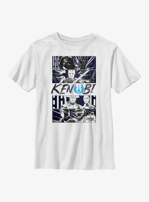 Star Wars Obi-Wan Kenobi Battle Comic Panels Youth T-Shirt