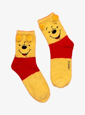 Disney Winnie The Pooh Pom Ears Fuzzy Socks
