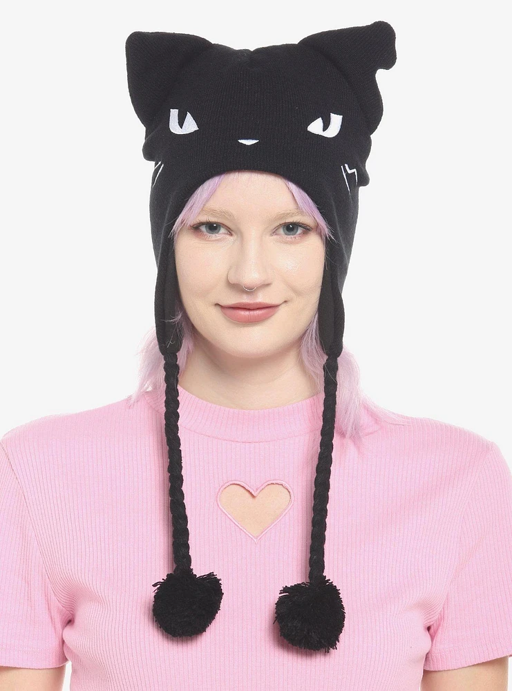 Emily The Strange Cat Tassel Beanie