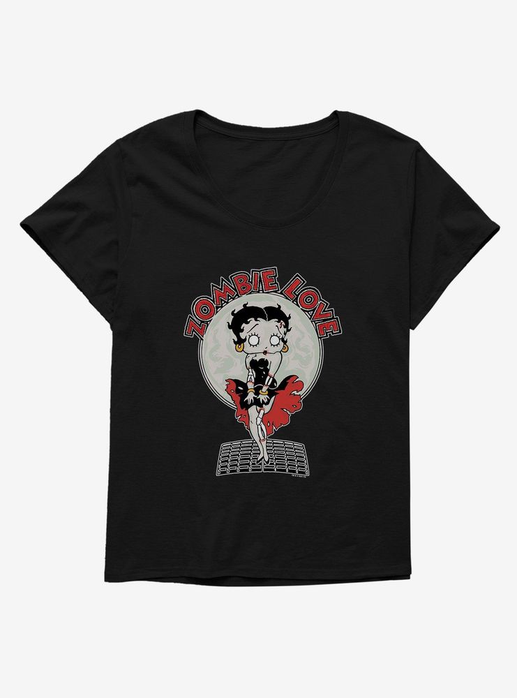 Betty Boop Zombie Love Street Grate Womens T-Shirt Plus