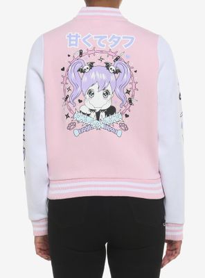 Kawaii Goth Pastel Girls Varsity Jacket