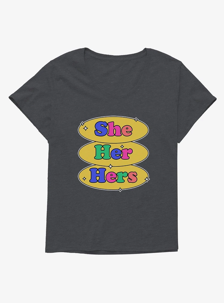 Pride Pronouns She Her Hers T-Shirt Plus
