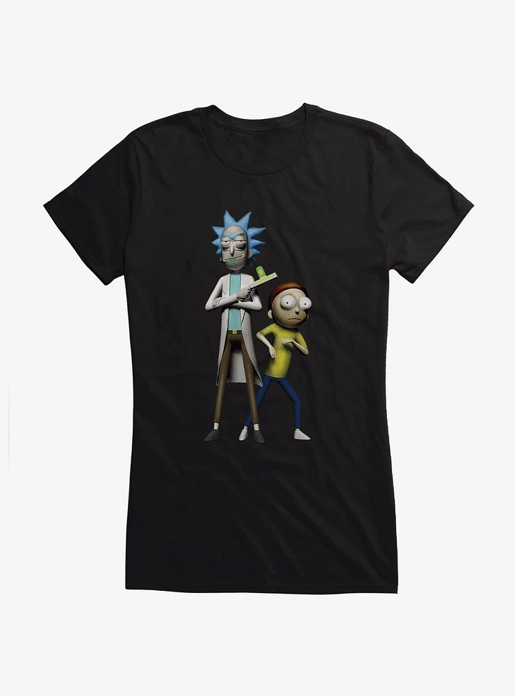Rick And Morty Pose FIgures Girls T-Shirt