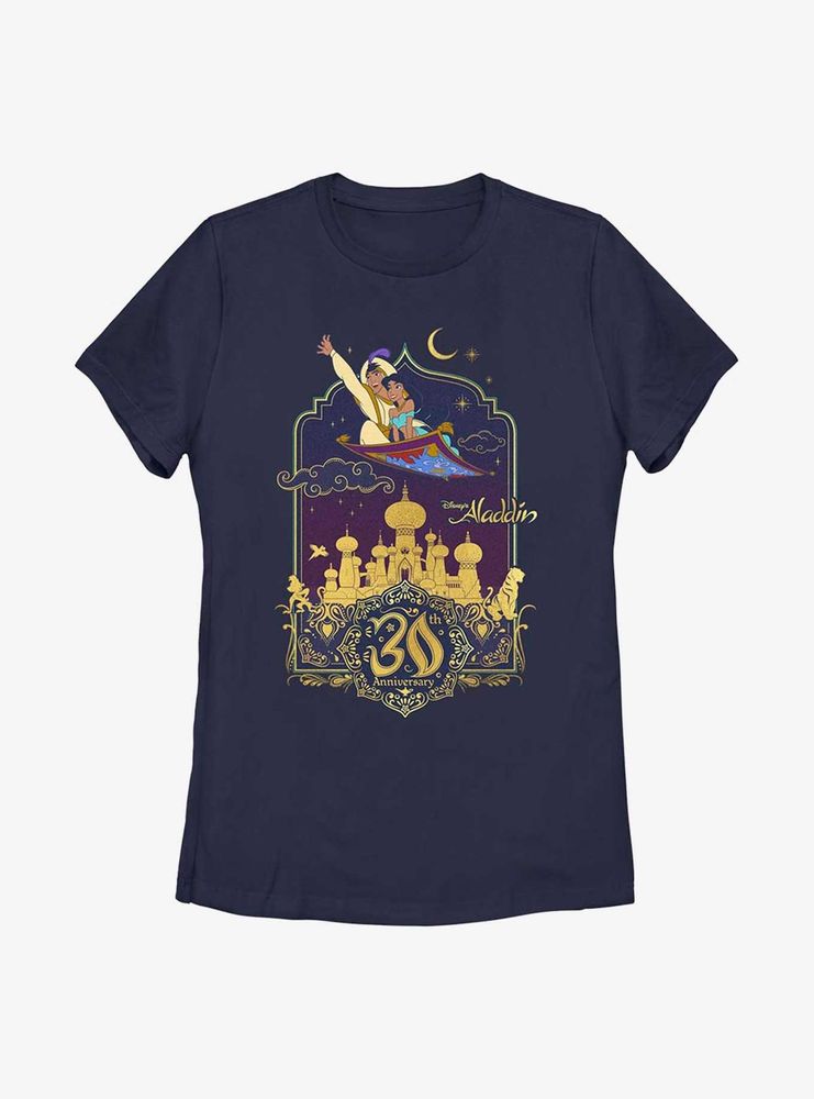 Disney Aladdin 30th Anniversary & Jasmine Flying Carpet Womens T-Shirt