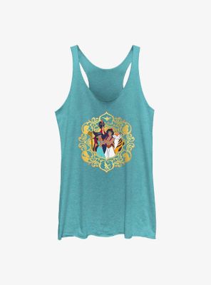 Disney Aladdin 30th Anniversary Group Together Framed Womens Tank Top