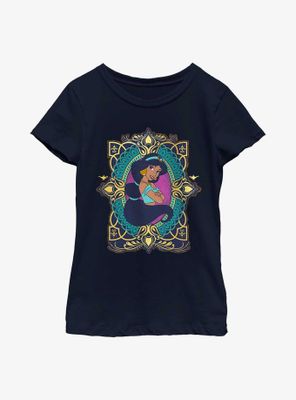 Disney Aladdin 30th Anniversary Jasmine Badge Youth Girls T-Shirt