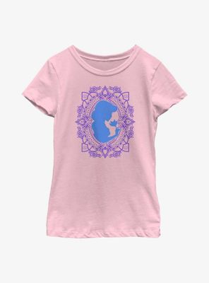 Disney Aladdin 30th Anniversary Jasmine Flower Frame Silhouette Youth Girls T-Shirt