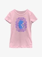 Disney Aladdin 30th Anniversary Jasmine Flower Frame Silhouette Youth Girls T-Shirt