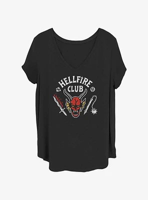 Stranger Things Hellfire Club Logo Girls T-Shirt Plus