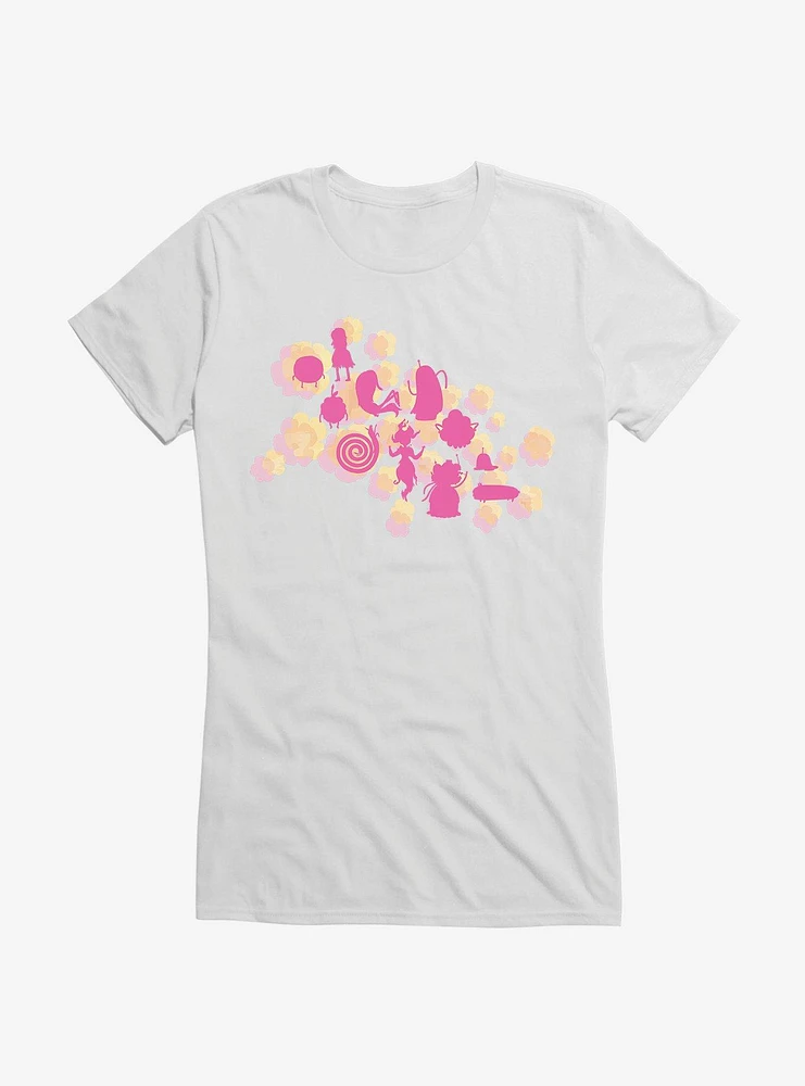 Adventure Time Silhouette Flowers Girls T-Shirt