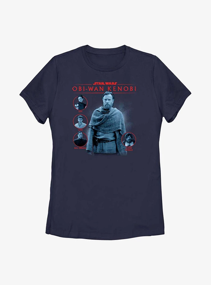 Star Wars Obi-Wan Kenobi Character Circles Womens T-Shirt