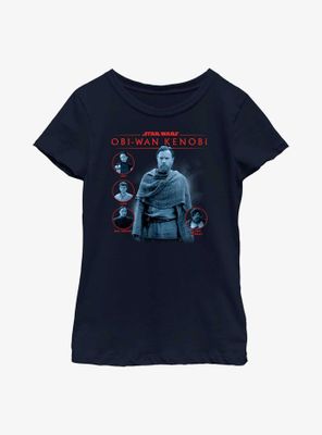 Star Wars Obi-Wan Kenobi Character Circles Youth Girls T-Shirt