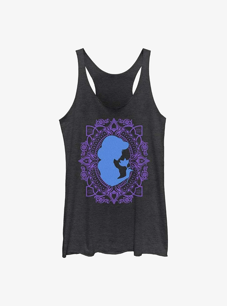 Disney Aladdin Jasmine Flower Frame Silhouette Girls Tanks