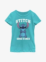 Disney Lilo And Stitch Good Vibes Youth Girls T-Shirt