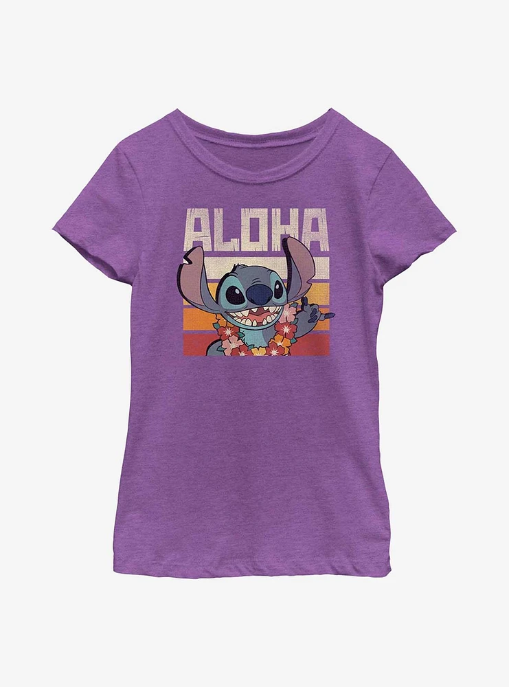 Disney Lilo And Stitch Says Aloha Youth Girls T-Shirt