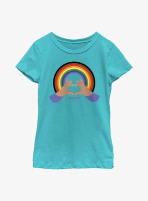 Rebel Girls Hand Heart Rainbow Youth T-Shirt