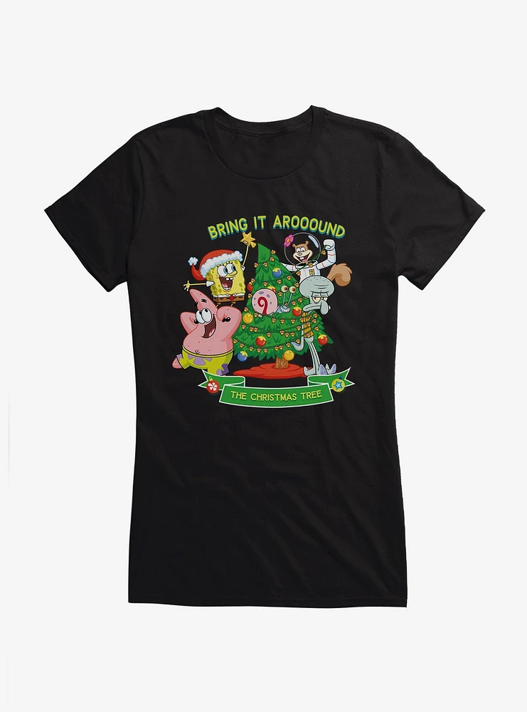 SpongeBob SquarePants Around The Christmas Tree Girls T-Shirt