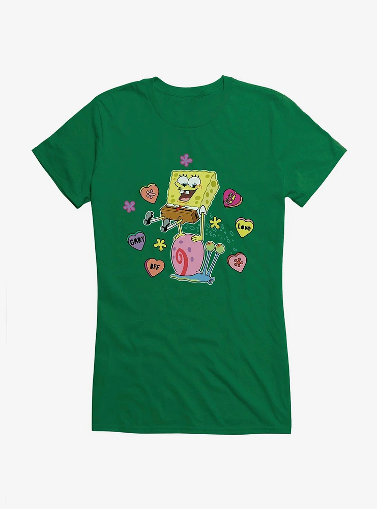SpongeBob SquarePants Valentine Conversation Hearts Girls T-Shirt