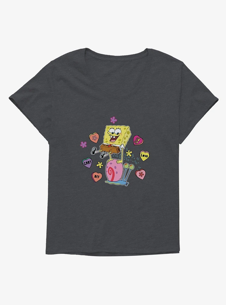 SpongeBob SquarePants Valentine Conversation Hearts Girls T-Shirt Plus