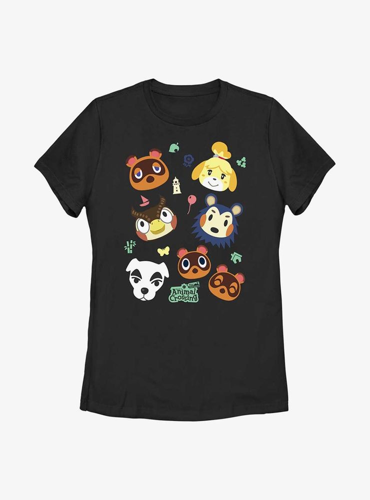 Nintendo Animal Crossing Villager Faces Womens T-Shirt