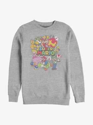 Nintendo Super Mario Color Collage Sweatshirt
