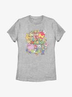 Nintendo Super Mario Color Collage Womens T-Shirt