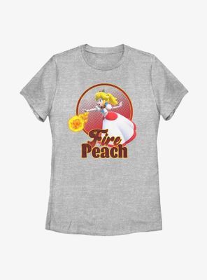 Nintendo Super Mario Bros Fire Peach Womens T-Shirt