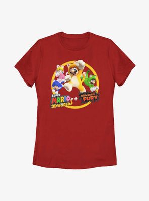 Nintendo Super Mario Cat Costume Circle Womens T-Shirt