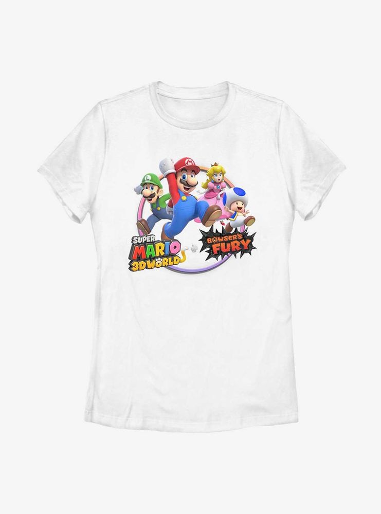 Nintendo Super Mario 3D World Bowser's Fury Group Womens T-Shirt
