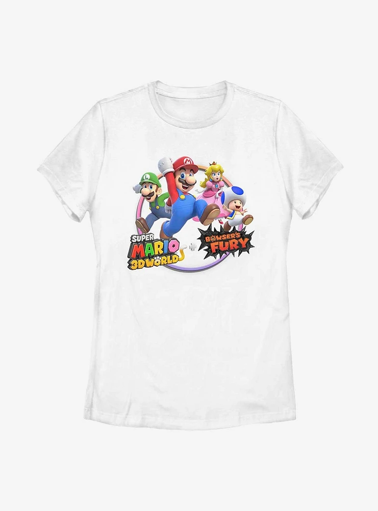 Nintendo Super Mario 3D World Bowser's Fury Group Womens T-Shirt