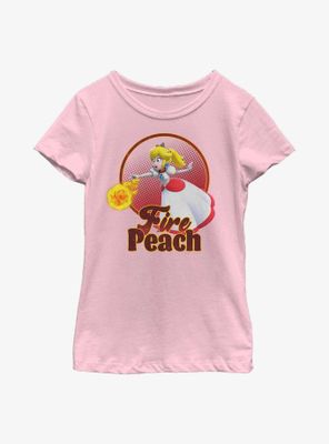 Nintendo Super Mario Bros Fire Peach Youth Girl T-Shirt