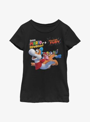 Nintendo Super Mario 3D World Bowser's Fury Fly Through Youth Girl T-Shirt