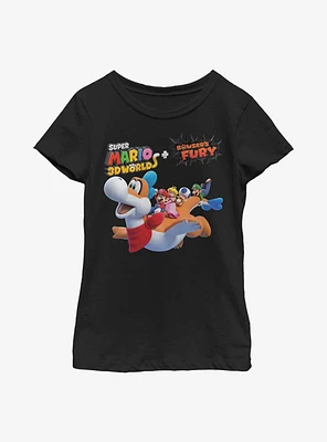 Nintendo Super Mario 3D World Bowser's Fury Fly Through Youth Girl T-Shirt
