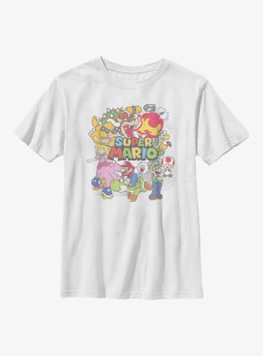 Nintendo Super Mario Color Collage Youth T-Shirt