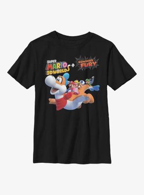 Nintendo Super Mario 3D World Bowser's Fury Fly Through Youth T-Shirt
