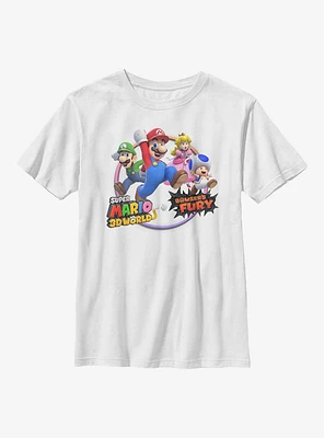 Nintendo Super Mario 3D World Bowser's Fury Group Youth T-Shirt