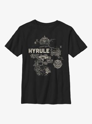 Nintendo The Legend Of Zelda Hyrule Regional Map Youth T-Shirt