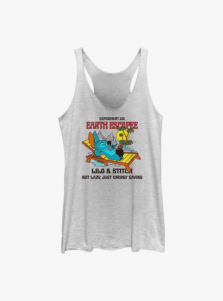 Disney Lilo & Stitch Not Lazy Girls Raw Edge Tank