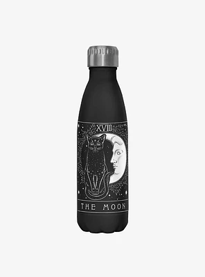 Tarot Moon Black Cat Stainless Steel Water Bottle