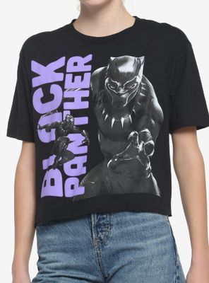 Marvel Black Panther Profile Girls Crop T-Shirt