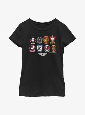 Top Gun: Maverick Badge Layout Youth Girls T-Shirt