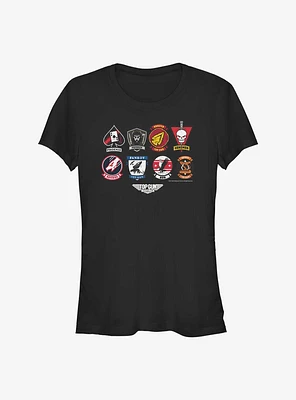 Top Gun Maverick Badge Layout Girls T-Shirt
