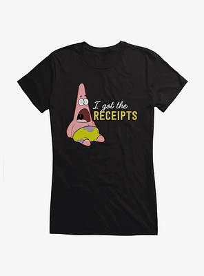 SpongeBob SquarePants Patrick I Got The Receipts Girls T-Shirt