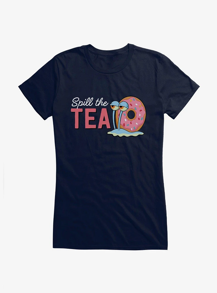 SpongeBob SquarePants Spill The Tea Gary Girls T-Shirt