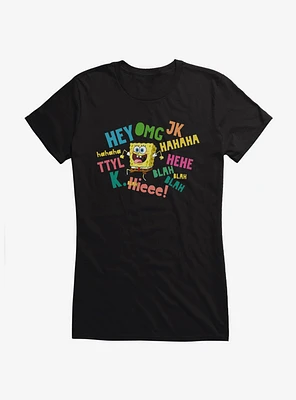 SpongeBob SquarePants Text Verbiage Girls T-Shirt