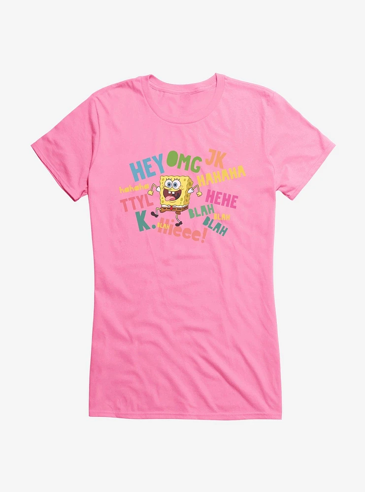 SpongeBob SquarePants Text Verbiage Girls T-Shirt