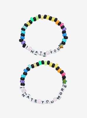 Hate You Rainbow Best Friend Beaded Bracelet Set