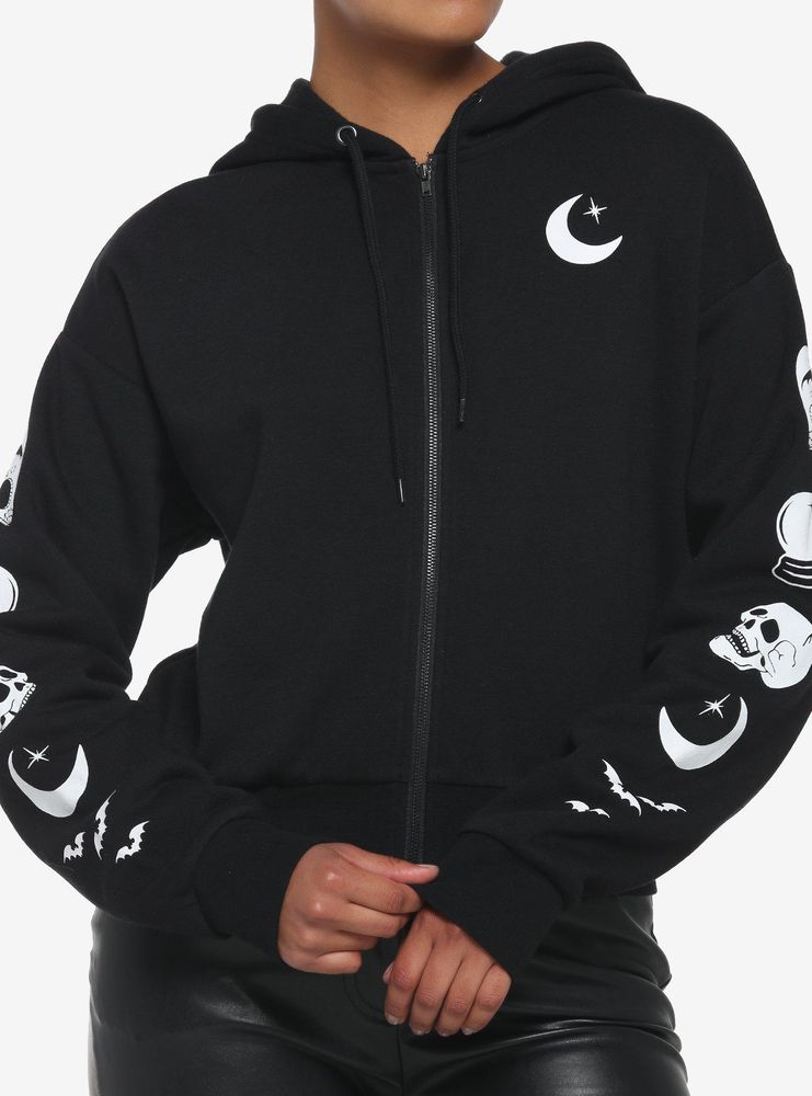 Moon Hex Girls Crop Hoodie