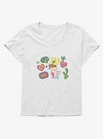 SpongeBob SquarePants Besties Patches Girls T-Shirt Plus