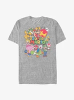 Nintendo Super Mario Color Character Collage T-Shirt